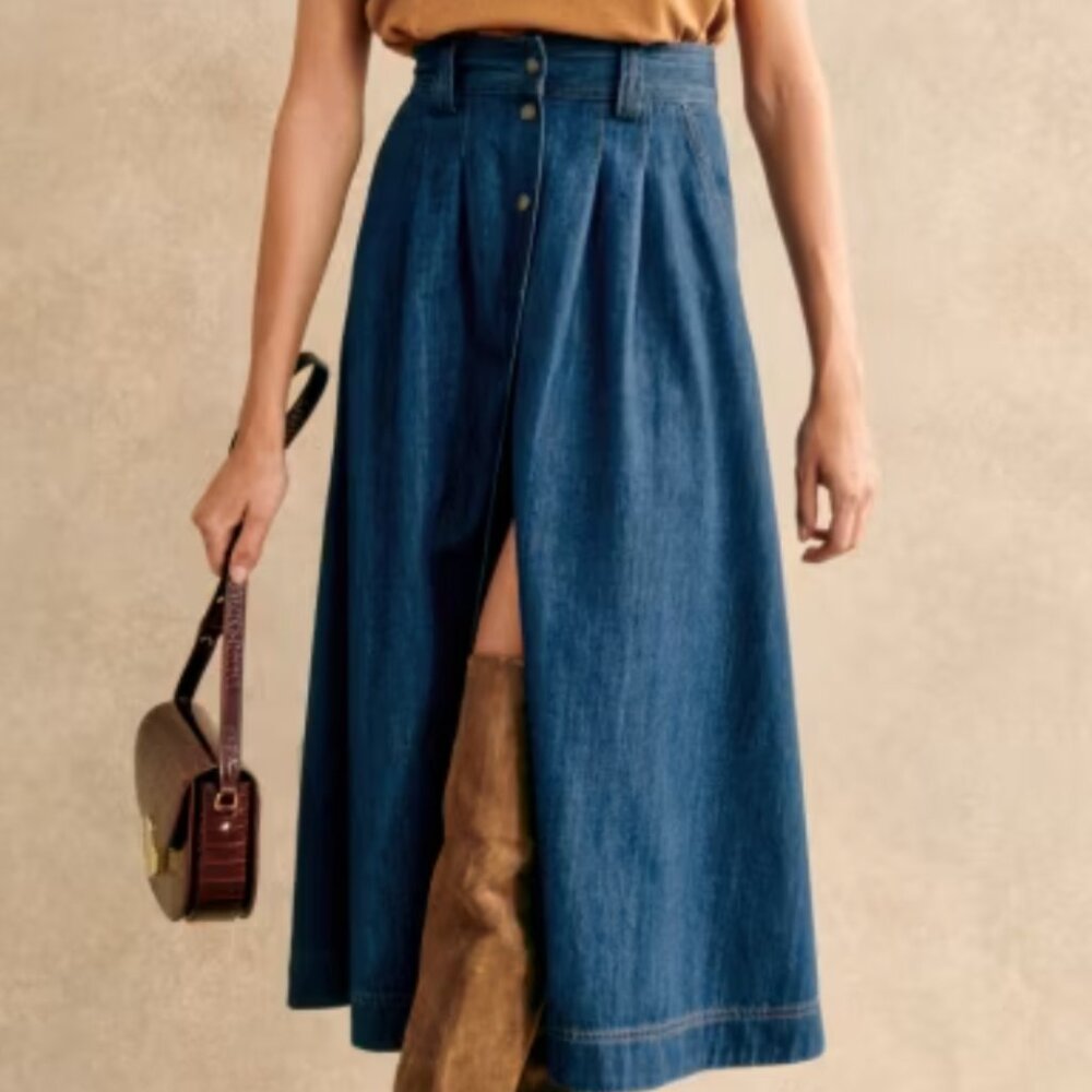 Sezane CLARINE Denim Skirt